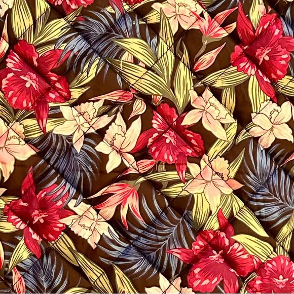 Quilted Floral Puffer Vest Sz M Colorful Full Zip Pockets Cottagecore Cabincore - Picture 8 of 9